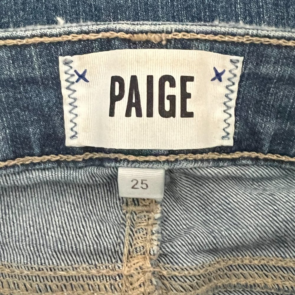 Paige Denim Verdugo Blue Skinny Crop Distressed Jeans in Nathan Destructed - Picture 5 of 6